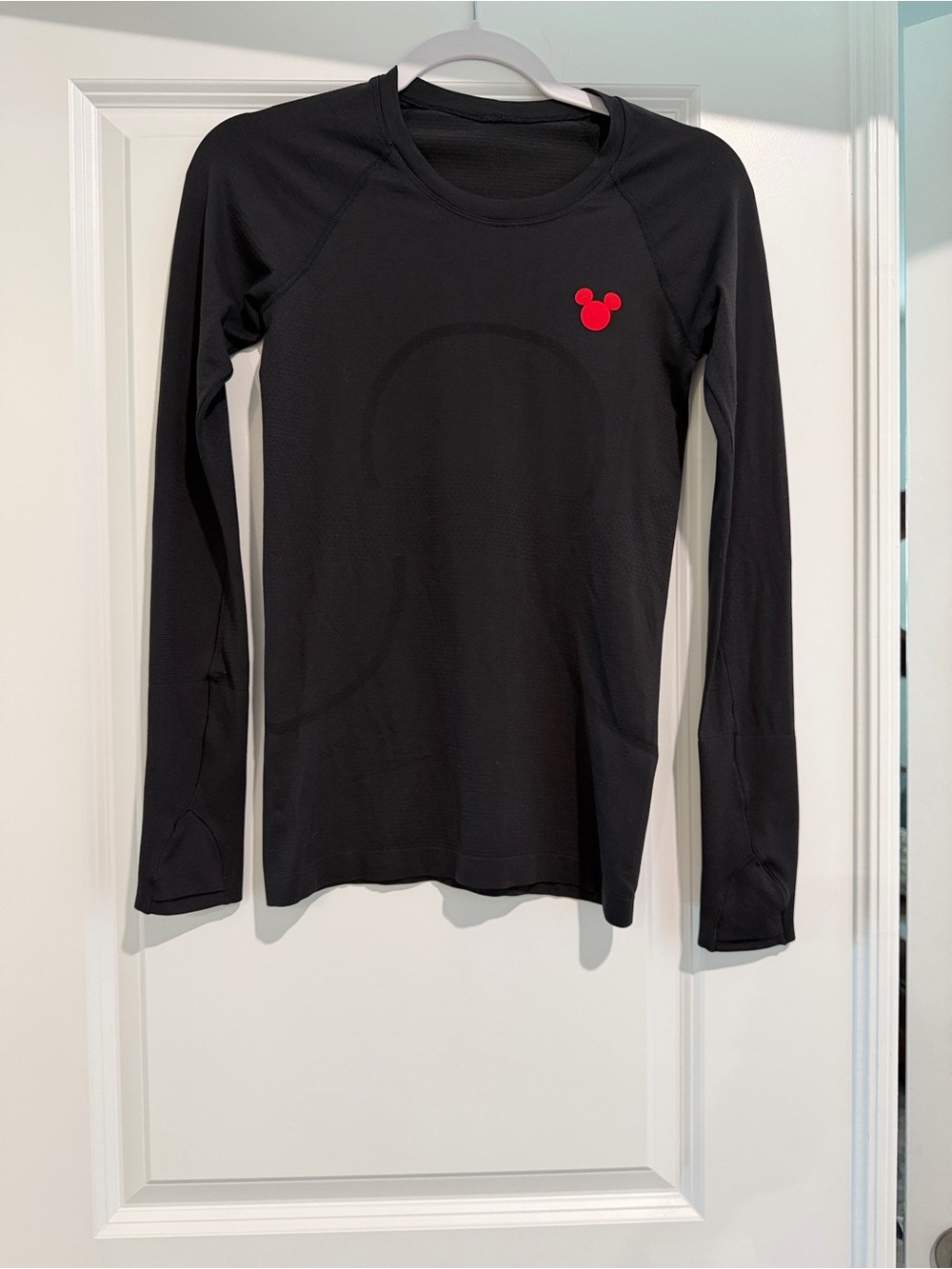 lululemon athletica Black Long-Sleeve Performance Tee with Red Accent